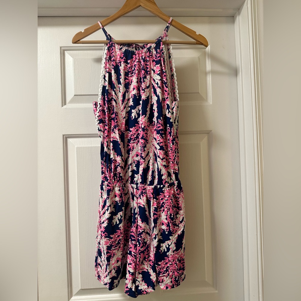 XS Lilly Pulitzer pink and navy romper